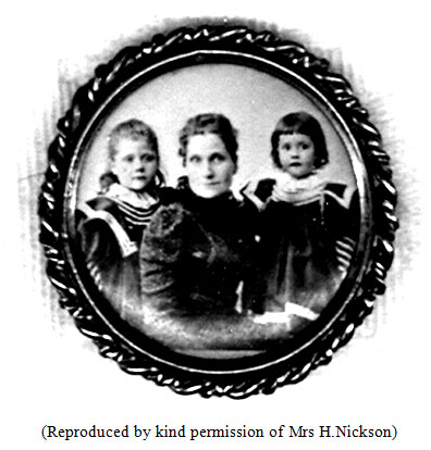 Photograph of a brooch showing Naomi in the centre, with daughters: Helen Ruth (on left of photograph) & Elizabeth Kathleen